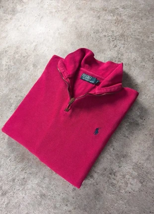 Pull Half Zip Ralph Lauren Rouge – Logo Bleu Marine, Taille L, Quelques Taches, marke: Polo Ralph Lauren, zustand: Gut, größe: L, 33,00 €, 35,35 € beinhaltet Vinted-Käuferschutz Pro