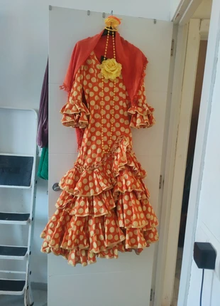 Traje de gitana más mantoncillo y complementos, marque: Local, état: Très bon état, taille: XXXS / 30 / 2, 20,00 €, 21,70 € Protection acheteurs incluse