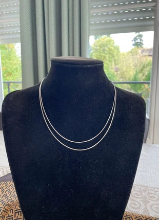 Collier ras du cou double chaîne en argent massif 925., marke: Argent 925, zustand: Sehr gut, 27,00 €, 29,05 € inklusive Vinted-Käuferschutz