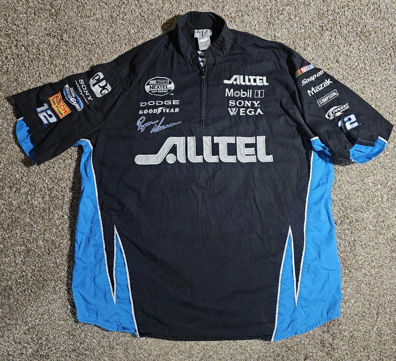 Ryan Newman Pit Crew 1/4 Zip Shirt Mens L Alltel Nextel Sony 1