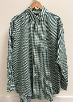 Vintage Ralph Lauren Shirt – Green and White Check with Navy Polo Logo – Size L (Yarmouth Fit), marque: Ralph Lauren, état: Bon état, taille: L, 22,00 €, 23,80 € Protection acheteurs incluse