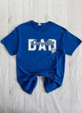 T-shirt bleu vintage Corvallis Dad avec logo diable blanc imprimé, taille S fruit of thé loom, marque: Fruit of the Loom, état: Très bon état, taille: S, 15,00 €, 16,45 € Protection acheteurs incluse