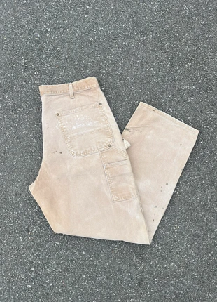 Pantalon carhartt double knee workwear baggy beige vintage patiné - Taille 34x32, marque: Carhartt, état: Très bon état, taille: W34 | FR 44, 55,00 €, 58,45 € Protection acheteurs (Pro) incluse