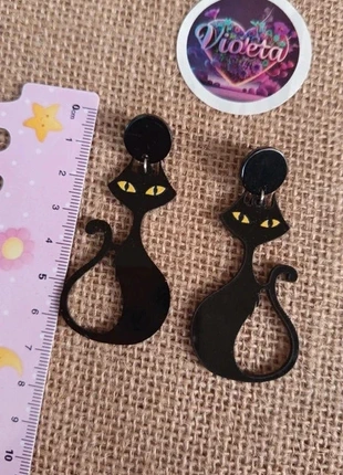 Preciosos pendientes largos gatos 🖤, marque: gatuna, état: Très bon état, 5,00 €, 5,95 € Protection acheteurs incluse
