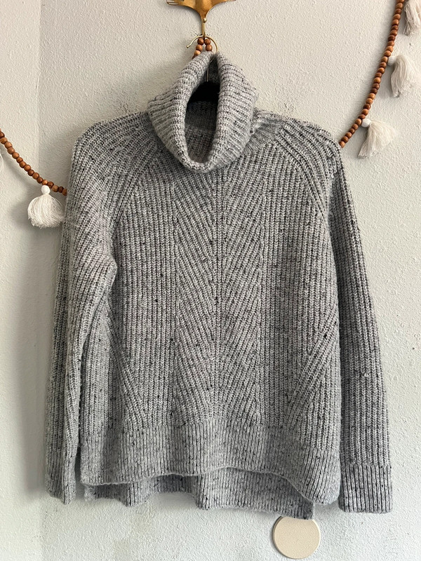 Madewell chunky knit turtleneck gray sweater 1
