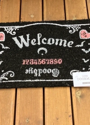 Black Pink Ouija Talking Spirit Board Gothic Halloween Doormat Door Mat Natural Fibre, condition: Very good, £7.95, £9.05 includes Buyer Protection Pro