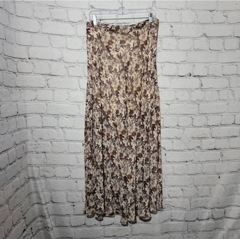 Forever 21 Contemporary Large Brown Retro Floral Skirt 3