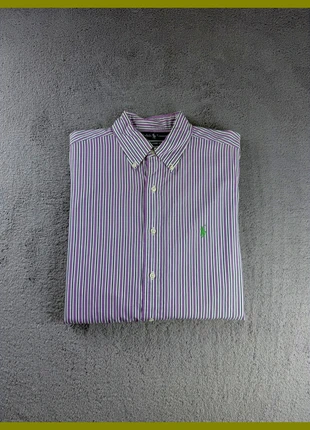 Chemise manches longues Ralph Lauren classic fit rayée violet & blanc coton taille L, marque: Ralph Lauren, état: Très bon état, taille: L, 19,00 €, 20,65 € Protection acheteurs incluse