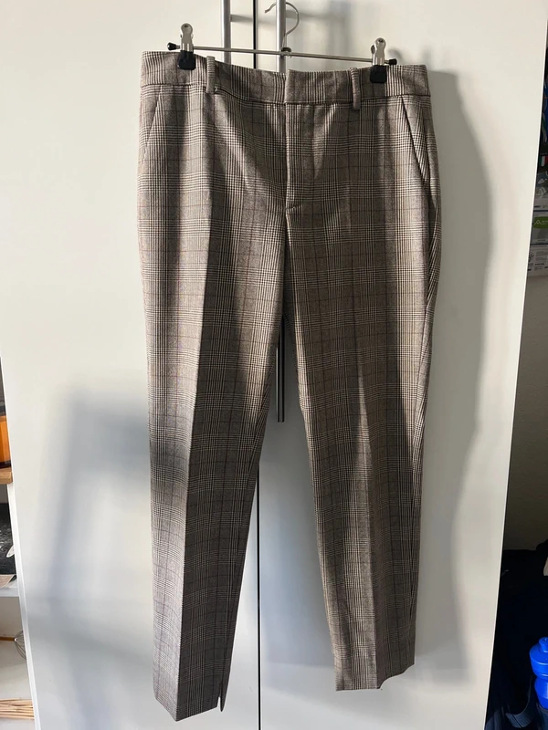 Pantalon à carreau Zara gris