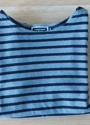 Pull courant marin bleu marine rayé noir – 12 ans – Extrêmement bon état, merk: courant marin, staat: Heel goed, maat: 12 jaar / 152 cm, € 12,00, € 13,30 inclusief Kopersbescherming