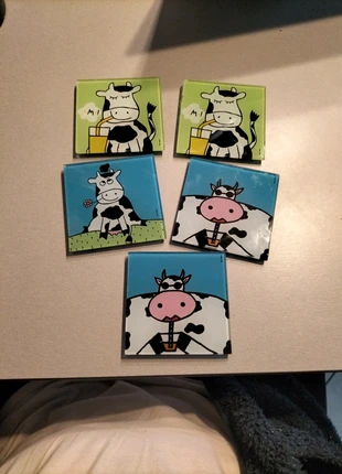 5 sous verres vaches avec pieds, marque: sansmarque, état: Très bon état, 1,00 €, 1,75 € Protection acheteurs incluse