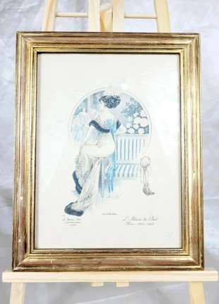 Gravure mode Paris frame gold victorian antique baroque romantic vintage wall art, marque: Vintage Chic, état: Très bon état, 24,00 €, 25,90 € Protection acheteurs incluse