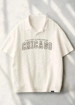 T-shirt polo blanc style US brodé “Chicago” vintage, marque: Vintage Dressing, état: Très bon état, taille: M, 32,99 €, 35,34 € Protection acheteurs incluse