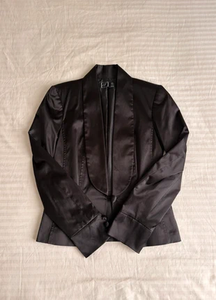Blazer noir satiné / veste élégante, merk: J&F, staat: Heel goed, maat: S / 36 / 8, € 9,00, € 10,15 inclusief Kopersbescherming