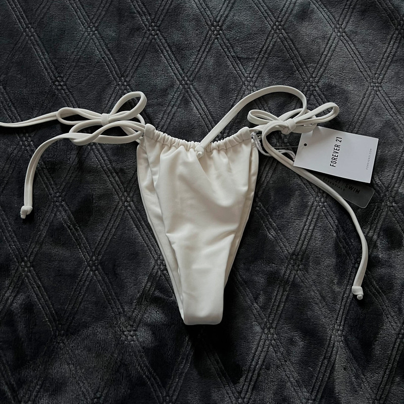 NWT white f21 bikini bottoms 1