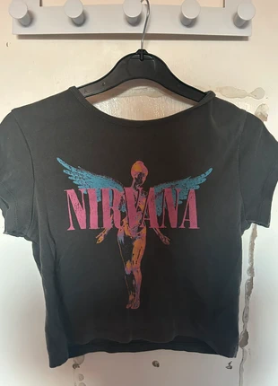 Nirvana Cropped T-shirt, brand: H&M, condition: Very good, size: S / UK 8-10, £2.00, £2.80 includes Buyer Protection