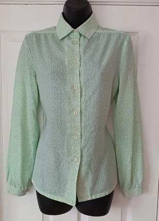 Vintage 1960s Dereta Mint Green Floral Cotton Shirt Size 12, brand: Vintage Dressing, condition: Very good, size: M / UK 12-14, £8.00, £9.10 includes Buyer Protection