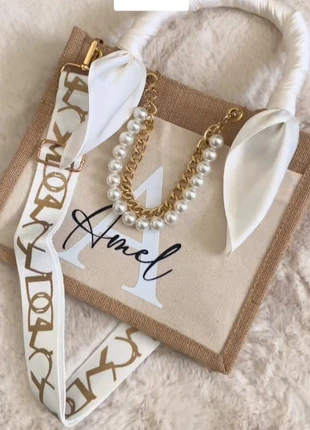 Sac en jute personnalisable, marque: creationbyjannah, état: Neuf avec étiquette, 25,00 €, 26,95 € Protection acheteurs incluse