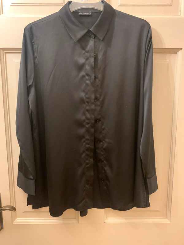 Black satin blouse Vinted