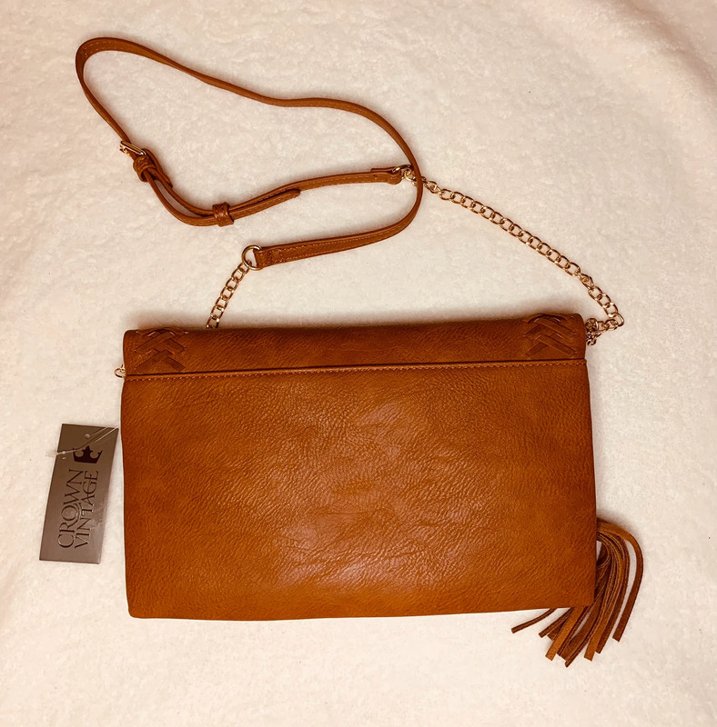 Crown Vintage Foldover Whipstitch Crossbody Bag 2