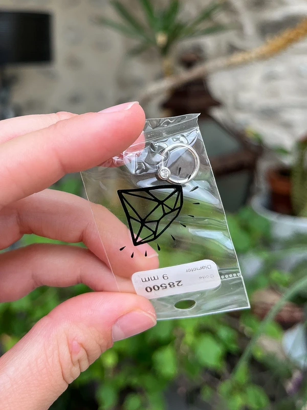 Piercing anneau cristal septum oreille ear ring - photo numéro 2
