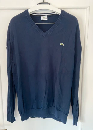 Sweat Pull en laine col V Lacoste Devanlay Taille 6 / XL couleur bleu marine, brand: Lacoste, condition: Very good, size: XL, €18.00, €19.60 includes Buyer Protection