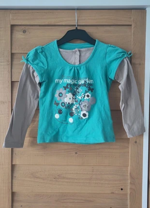 T-shirt manches longues Vertbaudet 5 ans – vert turquoise & taupe, parfait état 🌸, brand: Vertbaudet, condition: Very good, size: 5 years / 110 cm, €5.00, €5.95 includes Buyer Protection