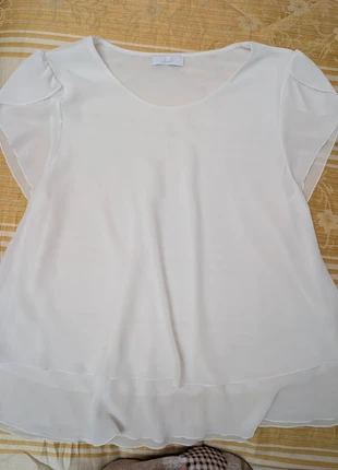 Blusa bianca elegante in chiffon Lizalù taglia XL, marca: Lizalù, estado: Muito bom, tamanho: XL / 42 / 14, €10.00, €11.20 inclui Proteção do Comprador