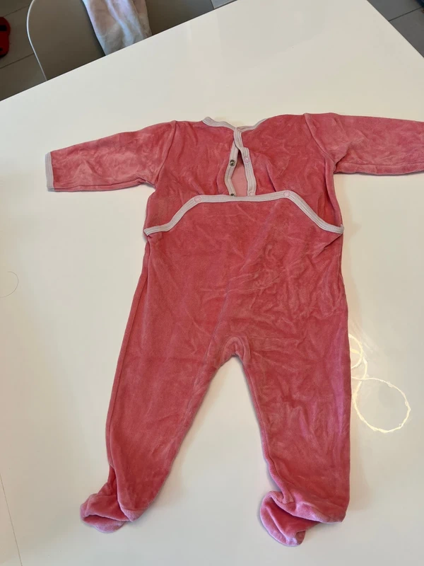 Pyjama velours Petit Bateau rose – Taille 6 mois - photo numéro 5
