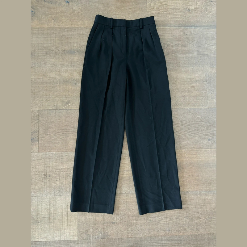 babaton pleated aritzia black trousers pants 1