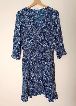 Robe fluide casual Ycoo – L – Blanc/bleu – État : Excellent, marque: YCOO, état: Très bon état, taille: L / 40 / 12, 16,00 €, 17,50 € Protection acheteurs (Pro) incluse