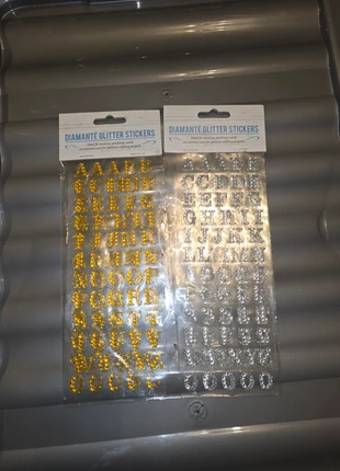 2 packs of Diamonte silver and gold glitter stickers lettering crafts sealed new, brand: Glitter, condition: New, £1.00, £1.75 includes Buyer Protection