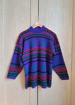 Pull violet imprimée en mélange laine Vintage, brand: Vintage Dressing, condition: Very good, size: M / 38 / 10, €30.00, €32.20 includes Buyer Protection
