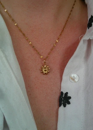Collier fleur doré 🌟 marguerite, jardin 🌟 acier inoxydable, état: Très bon état, 8,00 €, 9,10 € Protection acheteurs (Pro) incluse