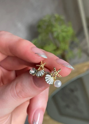 Boucles d’oreilles dépareillées coquillage, étoile & perle, brand: Claire's, condition: New with tags, €8.00, €9.10 includes Buyer Protection