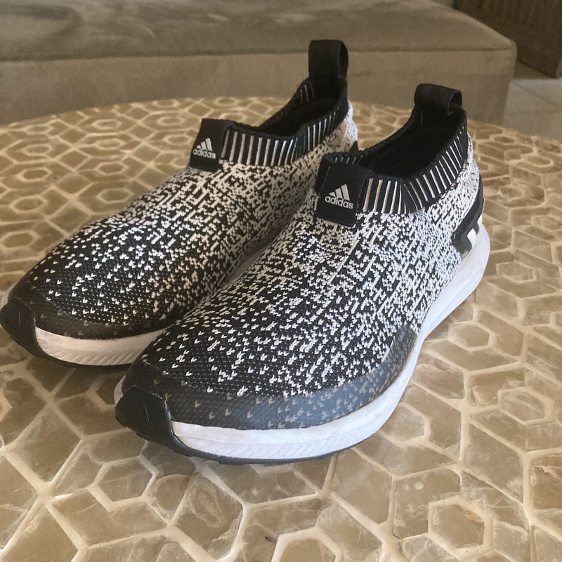 Adidas Rapida Run Laceless J White Black sneakers