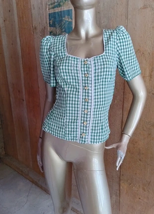 Camicia titolese Dirndl. Trachten  top camicetta, blusa tirolese cottage core, prairie in cotone, brand: Spieth & Wensky, condizioni: Ottime, taglia: S / IT 40 / EU 36, €18.00, €19.60 include la Protezione acquisti