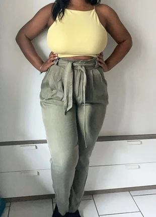 Pantalon taille-haute fluide ceinture Naf Naf, brand: Naf Naf, condition: Very good, size: L / 40 / 12, €7.00, €8.05 includes Buyer Protection