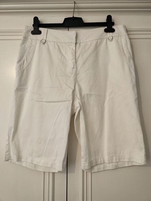 Per Una White Cotton Shorts Size 12 | Vinted