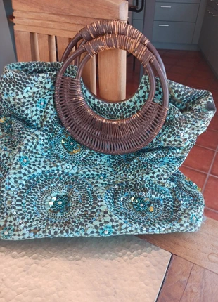 Sac à main turquoise tachete, brand: Miss June, condition: Good, €4.00, €4.90 includes Buyer Protection