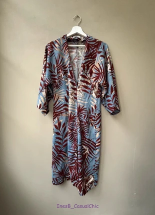 Robe vintage MANGO kimono fluide imprimé tropical oiseaux et feuillage - Taille XS, marke: Mango, zustand: Sehr gut, größe: XS / 34 / 6, 8,50 €, 9,63 € inklusive Vinted-Käuferschutz