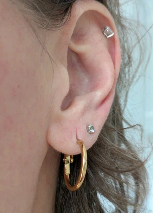 Boucles d'oreilles créoles en acier inoxydable, marque: Tendance, état: Très bon état, 7,00 €, 8,05 € Protection acheteurs incluse