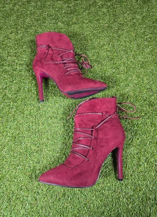 Bottines à talons hauts bordeaux à lacets Fashion – Taille 39, marca: Fashion, estado: Muito bom, tamanho: 39, €15.00, €16.45 inclui Proteção do Comprador Pro