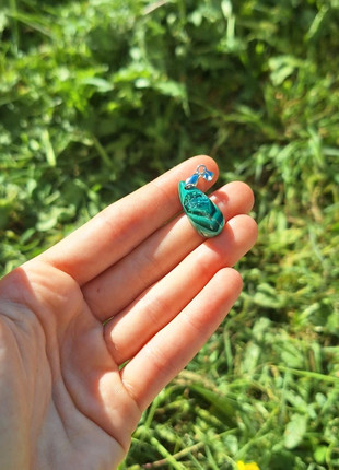 Pendentif Malachite, marque: Pierre, état: Neuf sans étiquette, 10,00 €, 11,20 € Protection acheteurs incluse