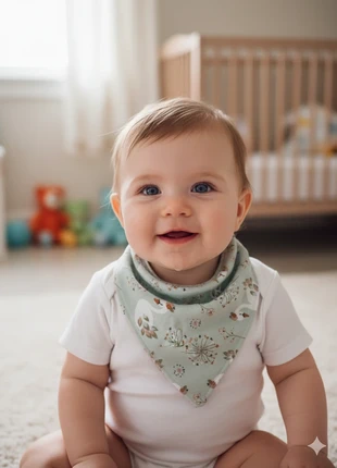 Bavoir bandana bébé motif cygnes, brand: Fait Main, condition: New without tags, €5.00, €5.95 includes Buyer Protection