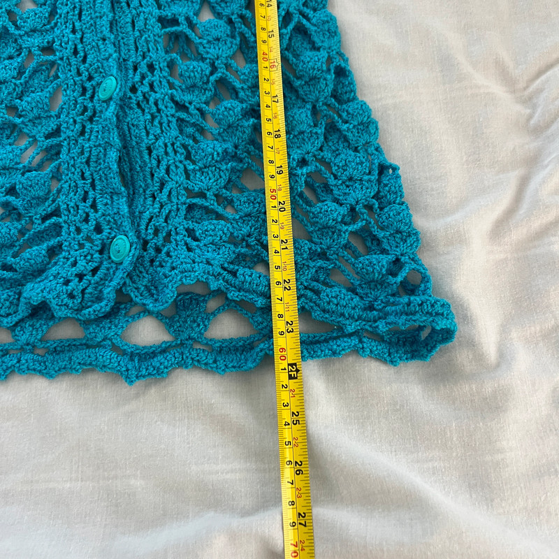 Blue hand knit cardigan top 3