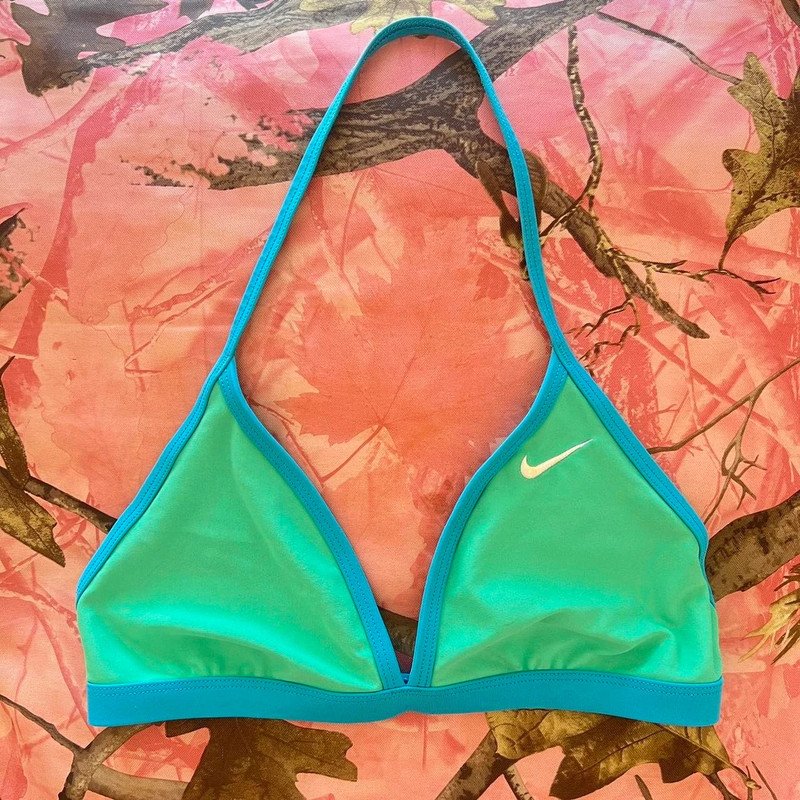 y2k nike green blue triangle bikini top Vinted