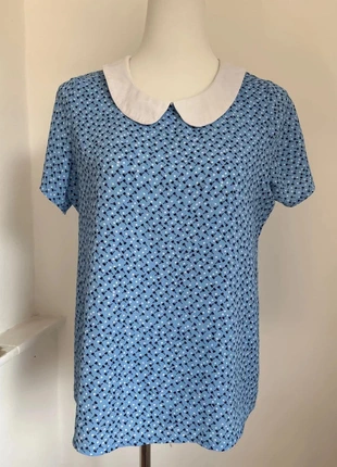 Blouse manches courte femme bleu noir blanc vintage dressing en très bon état taille 38/M, marque: Vintage Dressing, état: Très bon état, taille: M / 38 / 10, 8,00 €, 9,10 € Protection acheteurs incluse