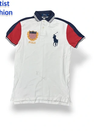 Polo Ralph Lauren | blanc | custom slim fit| logo United States | XS | logo brodé, merk: Ralph Lauren, staat: Heel goed, maat: XS, € 12,99, € 14,34 inclusief Kopersbescherming