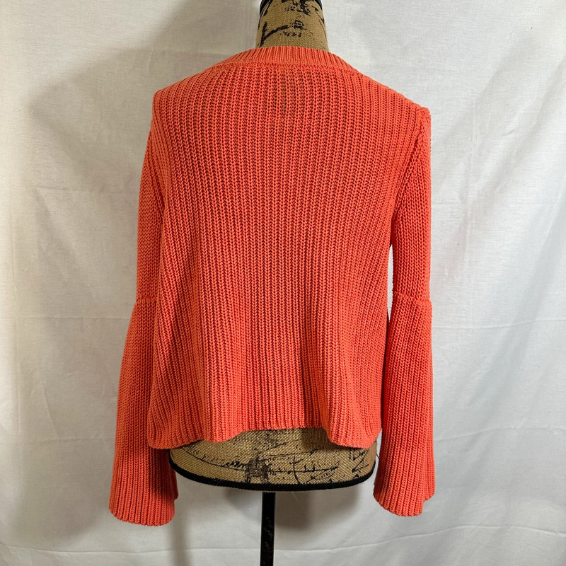 Free People Damsel Cable Knit Pullover Sweater in Coral 2